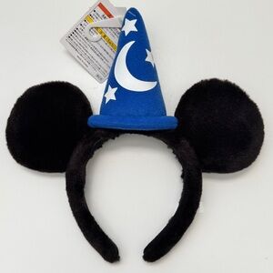 Tokyo Disney Sorcerer Mickey Mouse Ears Wizard Blue Hat Black Ears